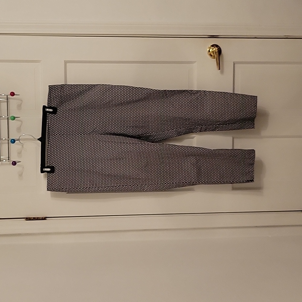 XL black and white pull on slacks
